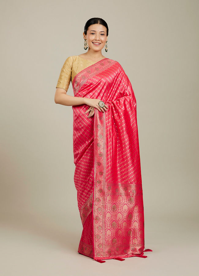 Mohey Women Pink Festive Charm Saree