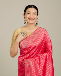 Mohey Women Pink Festive Charm Saree