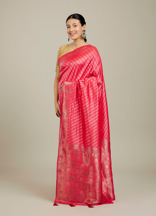 Mohey Women Pink Festive Charm Saree