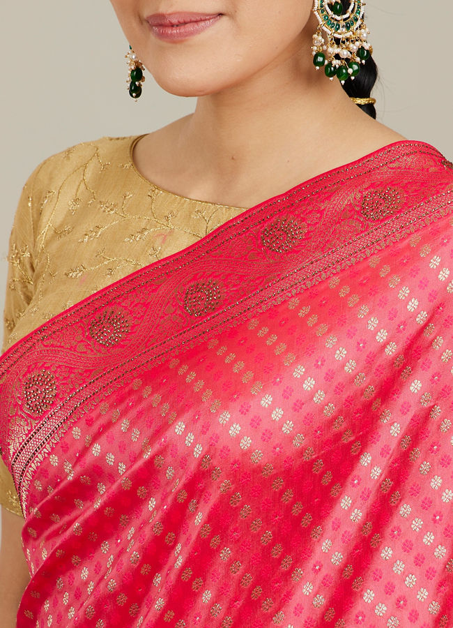 Mohey Women Pink Festive Charm Saree