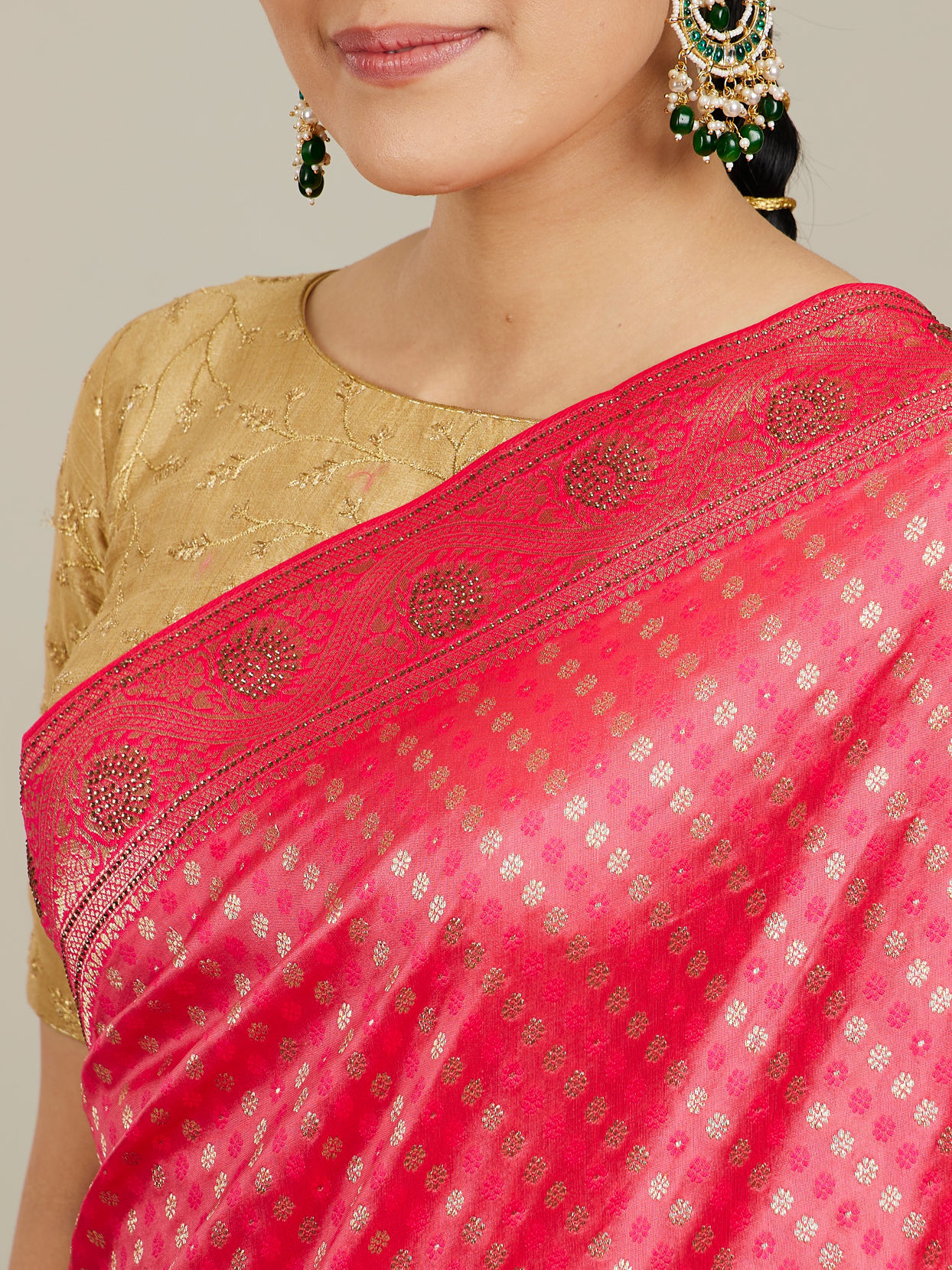 Mohey Women Pink Festive Charm Saree