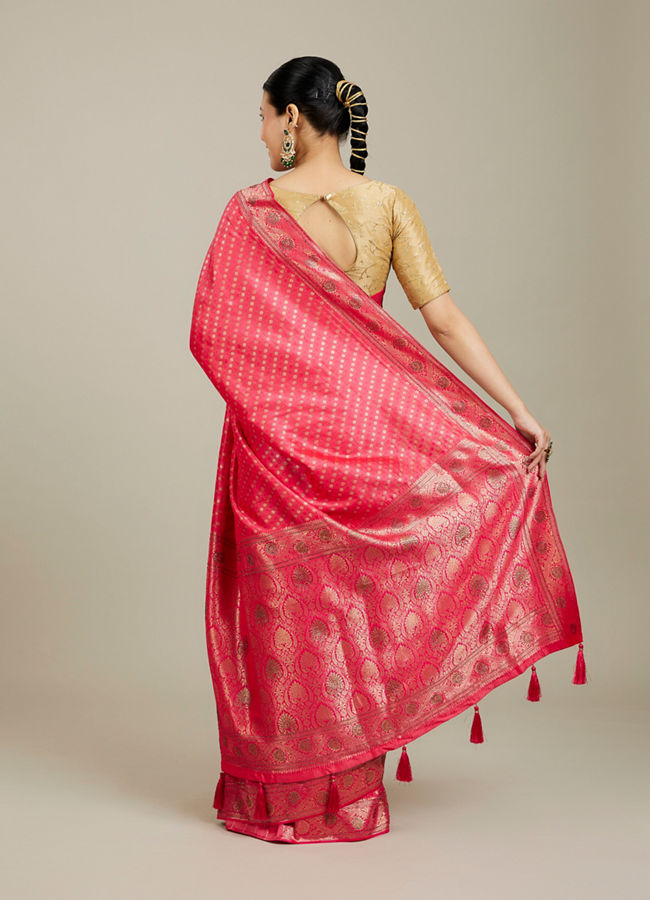 Mohey Women Pink Festive Charm Saree