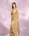 Mohey Women Beige Euphoria Net Saree