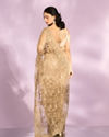 Mohey Women Beige Euphoria Net Saree