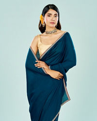 Mohey Women Elegant Blue Saree