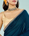 Mohey Women Elegant Blue Saree