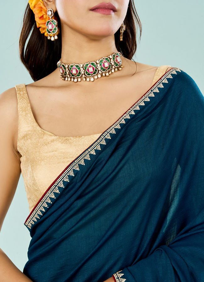 Mohey Women Elegant Blue Saree