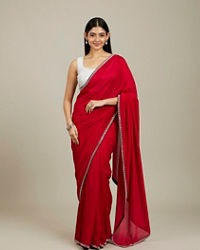 Mohey Women Red Radiance Silk Saree