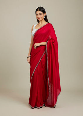 Mohey Women Red Radiance Silk Saree image number 2