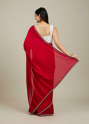 Mohey Women Red Radiance Silk Saree image number 4