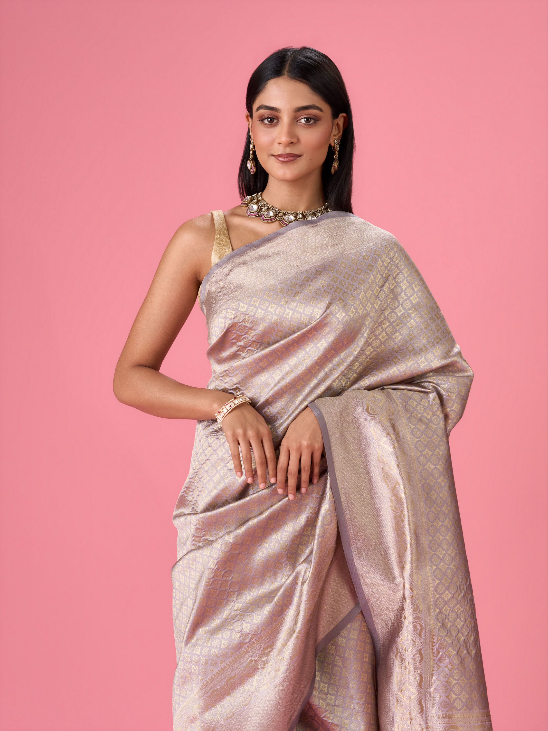 Mohey Women Lilac Rhapsody Saree