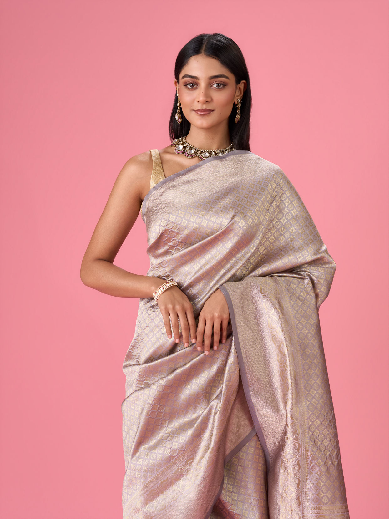 Mohey Women Lilac Rhapsody Saree