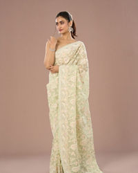 Mohey Women Enchanting Pista Green Saree
