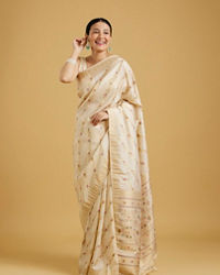 Mohey Women Cream Radiant Elegance Saree