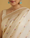 Mohey Women Cream Radiant Elegance Saree image number 3