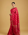 Mohey Women Ravishing Rani Colored Saree image number 2