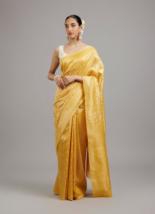 Mohey Women Sun-Kissed Yellow Festive Saree