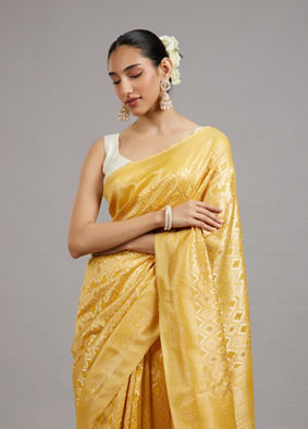 Mohey Women Sun-Kissed Yellow Festive Saree