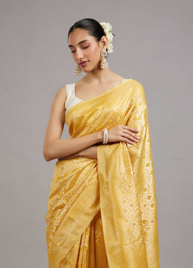 Mohey Women Sun-Kissed Yellow Festive Saree