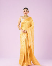 Mohey Women Sunshine Yellow Art Silk Saree