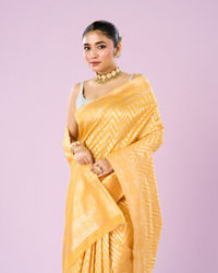 Mohey Women Sunshine Yellow Art Silk Saree
