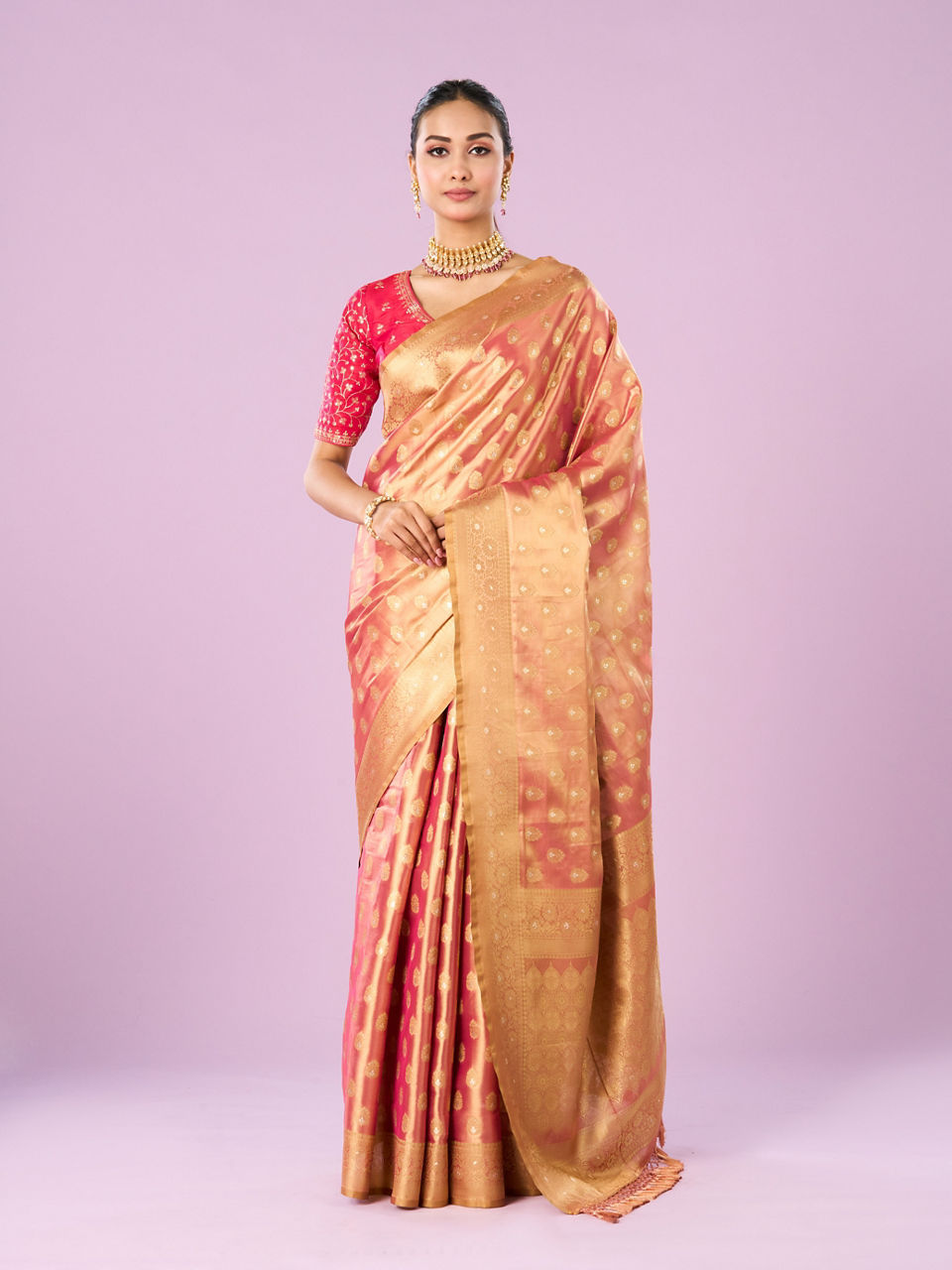 Mohey Women Ethereal Gajree Elegance Saree