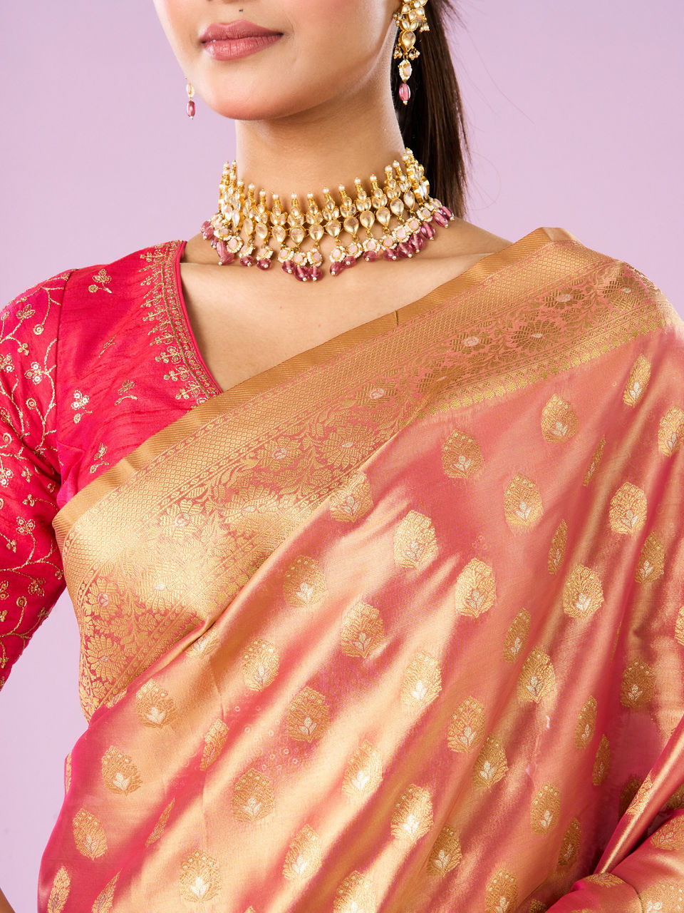 Mohey Women Ethereal Gajree Elegance Saree