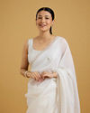 Mohey Women Graceful Cream Crepe Saree