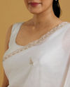 Mohey Women Graceful Cream Crepe Saree