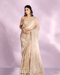 Mohey Women Fawn Elegance Organza Saree