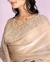 Mohey Women Fawn Elegance Organza Saree