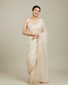 Creamy Elegance Chiffon Saree