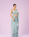Mohey Women Blue Organza Dynamo Saree