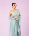 Mohey Women Blue Organza Dynamo Saree