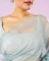 Mohey Women Blue Organza Dynamo Saree