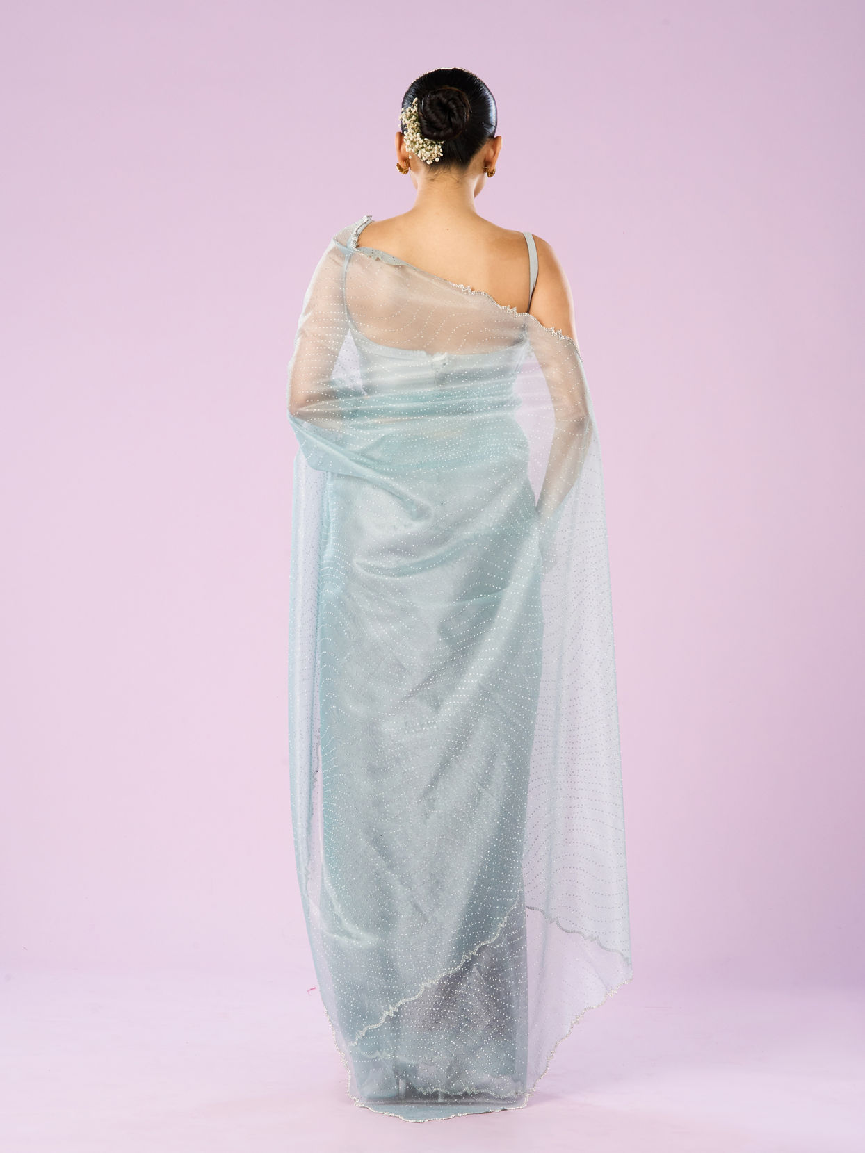 Mohey Women Blue Organza Dynamo Saree