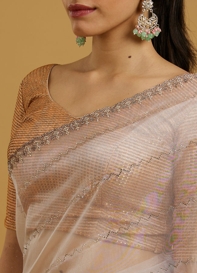 Mohey Women Ethereal White Elegance Saree