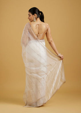 Mohey Women Ethereal White Elegance Saree image number 4