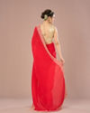 Mohey Women Radiant Red Chinon Saree