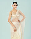Mohey Women Stylish Cream Knit Saree