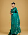 Mohey Women Majestic Rama Green Elegance Saree