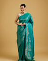 Mohey Women Majestic Rama Green Elegance Saree