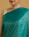 Mohey Women Majestic Rama Green Elegance Saree