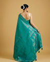 Mohey Women Majestic Rama Green Elegance Saree