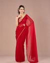 Georgette Enchantress Red Saree