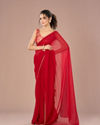 Mohey Women Georgette Enchantress Red Saree