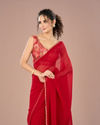 Mohey Women Georgette Enchantress Red Saree