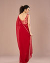 Mohey Women Georgette Enchantress Red Saree