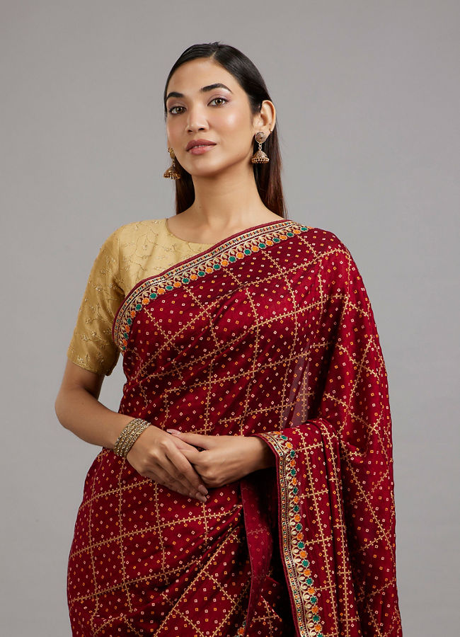 Mohey Women Maroon Enchantment Saree