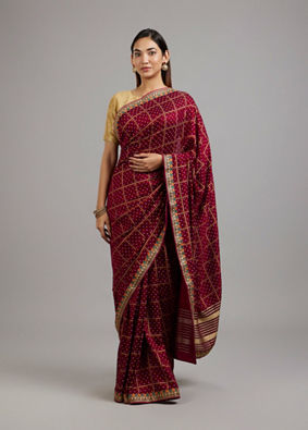 Mohey Women Wine Elegance Saree